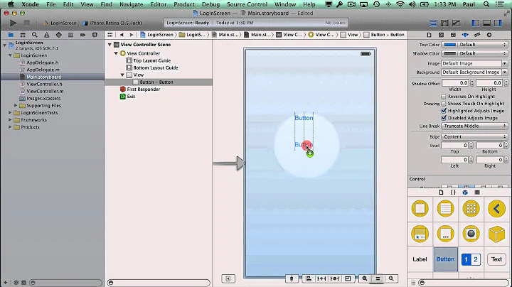 Xcode 5 Login ViewController Custom UIButton Background Images - Part 1/5