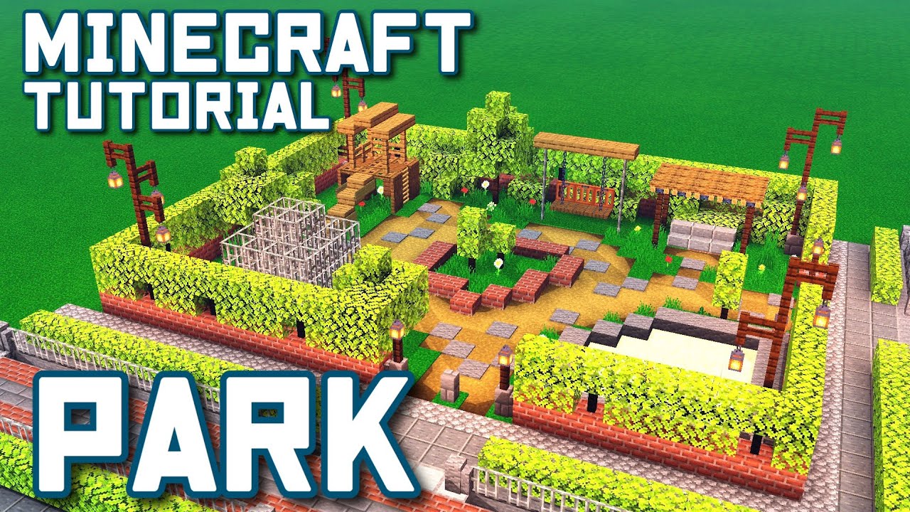 マインクラフト 公園の遊具の作り方 すべり台やブランコのある公園 Minecraft建築講座 Minecraft Summary マイクラ動画