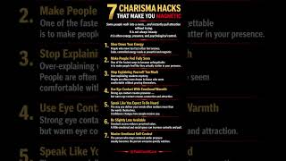 7 charisma hacks that make you magnetic #psychology #psycholgyfacts #shorts