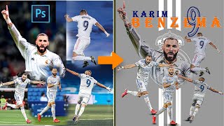 How I made Karim Benzema Sport Poster Design | Photoshop Tutorial