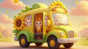 Robotic Wheels on the Bus 🚍✨ | Cute Animation for Kids