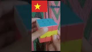 Making Vietnam flag on 3 by 3 rubik cube