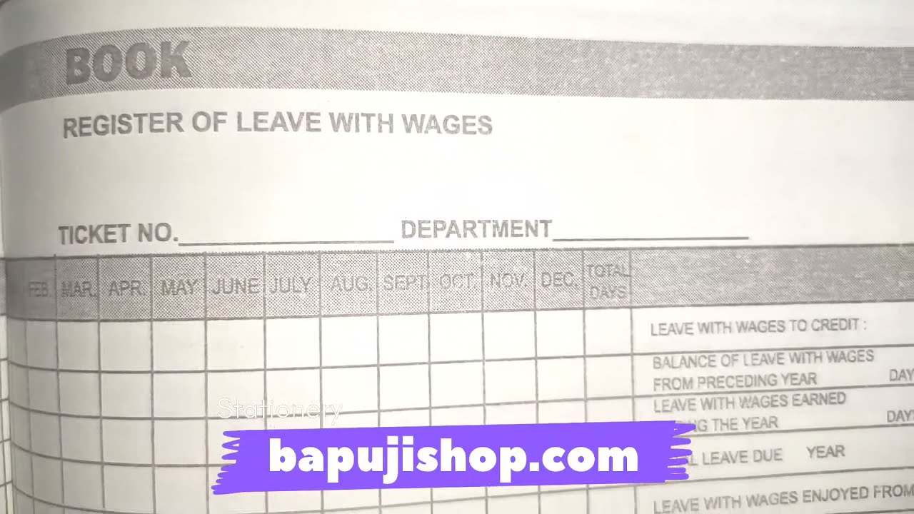 Leave Register Under Factories Act Compliance 1948 factoriesact Leave Register Under Factories Act Compliance 1948 factoriesact