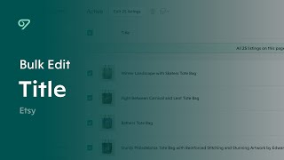 Bulk Edit Etsy Listing Titles in Vela