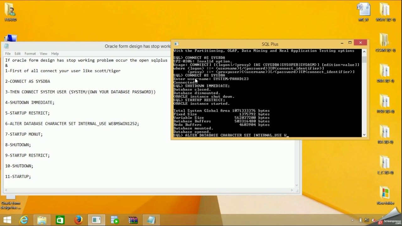 Oracle Form 6i Stop Working Solve Problem