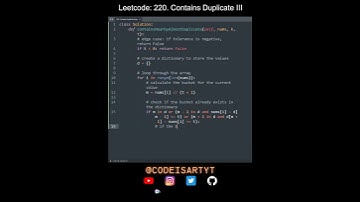 Leetcode 220. Contains Duplicate III in Python | Python Leetcode | Python Coding Tutorial | ASMR