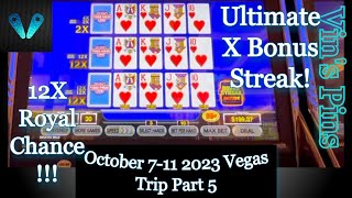 Bonus Streak 12X Royal Shot!(Meeting VP Friends IRL!)(Video Poker)(10/7/2023 Vegas Trip)(S32:P5)