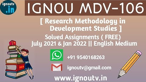IGNOU MDV-106 Solved Assignment July 2021 & Jan 2022 [FREE] || IGNOU MADVS || IGNOU TV || IGNOU ||