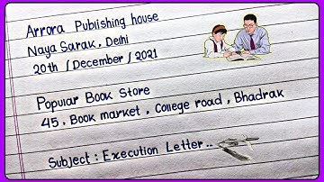 How To Write Execution Letter In English
