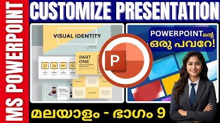 Part 9 - Customize Presentation | മലയാളം | Microsoft PowerPoint Tutorial | DCA | Data Entry | Office
