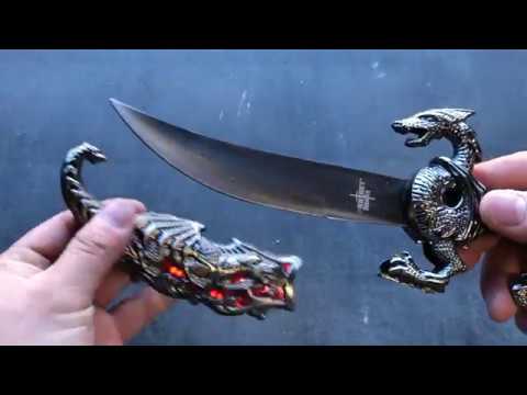 2 COLOR 10 INLAY FANTASY DRAGON DAGGER W/ SHEATH Blade Knife Sword Un –  KCCEDGE