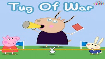 Peppa pig playing Tug Of War-  Peppa Pig Gameplay