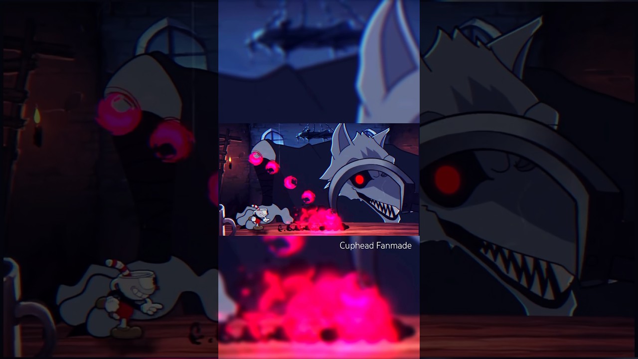 Cuphead Fanmade de Morø productions con el lobo del gato con botas #animacion #cuphead #gato