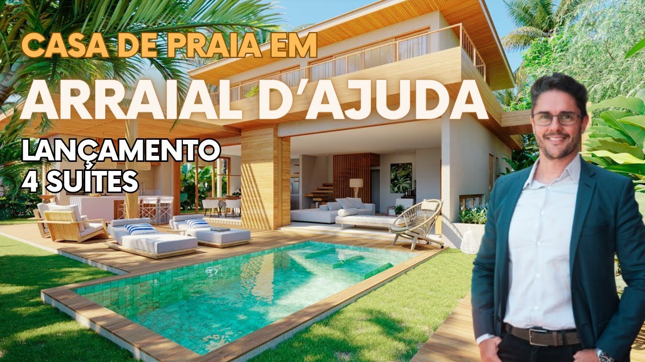 Casa de Praia em Arraial d'Ajuda-BA - 4 suítes, vista mar, LANÇAMENTO