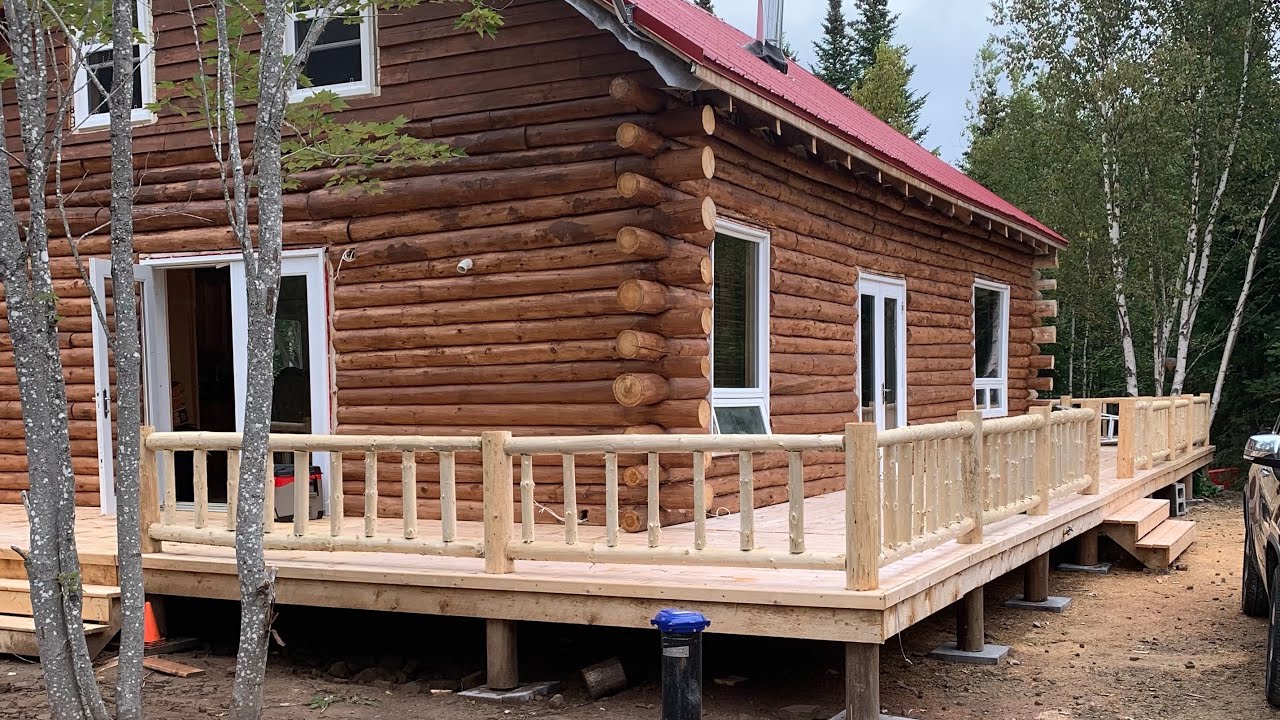 Start to Finish Building an Off Grid Log Cabin,Now Living on a ...