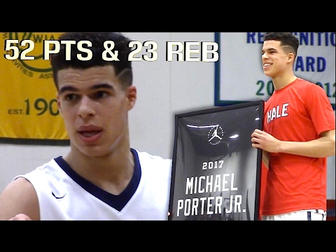 6'9" G/F Michael Porter Jr. Drops 52 & 23 !! UTR Highlights vs  Seattle Prep