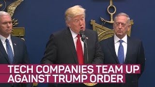 Nearly 100 tech giants fight Trump's travel ban in court (CNET News)