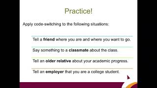 ENG 101 Introduction to Code Switching Wealth