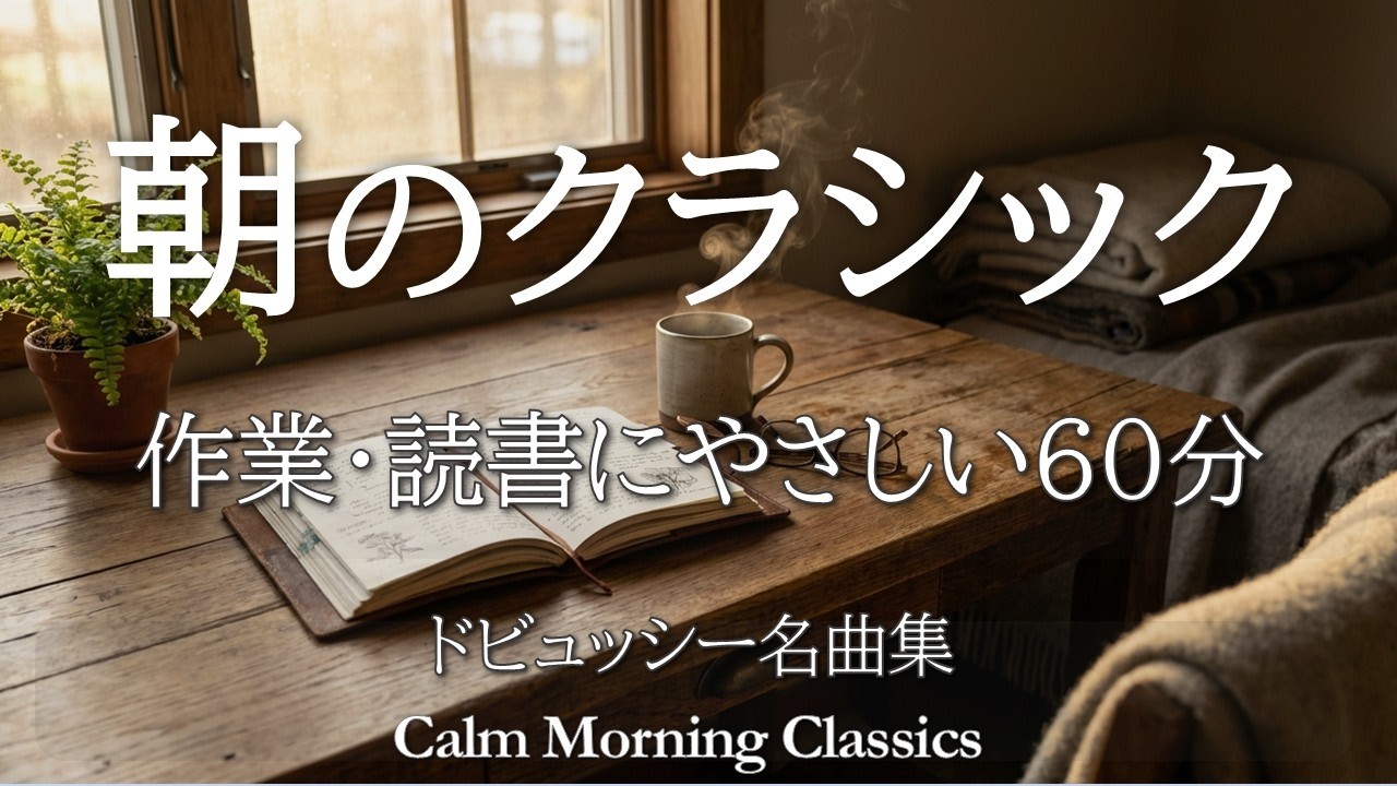 【朝のクラシック60分】心を整える静かな名曲集｜やさしいピアノBGM・ドビュッシー