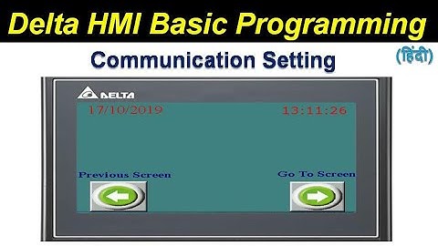 delta hmi basic programming tutorial | go to Screen previous page  | date time  | Hindi