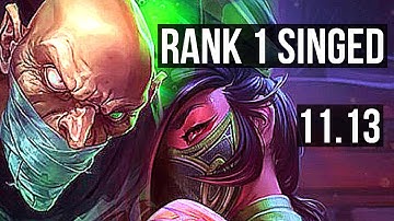 SINGED vs AKALI (TOP) | Rank 1 Singed, 4/2/12, 500+ games | EUW Challenger | v11.13