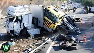 Tragic! Dangerous Biggest Truck Crashes Moments Filmed Seconds Before Disaster To Freak You Out!