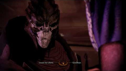 Renegade Shepard beats up Turian harassing Asari dancer