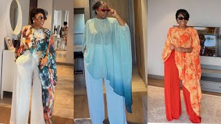 How to make a beautiful High-low Asymmetric Cowl blouse with Shoulder Pads