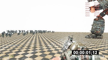 Liberty Prime destroys 100 Metrocops in Garry’s Mod