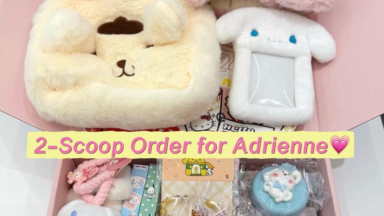 2-Scoop Order for Adrienne❤️#sanrio #luckyscoop #mysterybox #kawaii #mysteryscoop #mymelody #fyp 