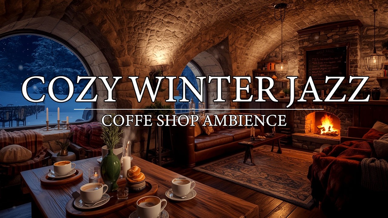 🔴4K Cozy Coffee Shop with Smooth Piano Jazz Music for Relaxing, Studying and Working