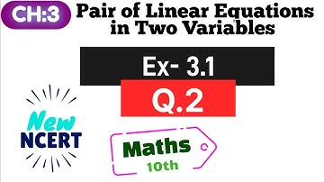 Class 10th exercise 3.1 Question 2 Maths New NCERT  CBSE Syllabus | ex 3.2 Q2 class 10 | Ex 3.1 new