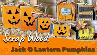 Jack O Lantern Pumpkins with SCRAP WOOD DIY / Trash to Treasure / Fall Halloween Home decor