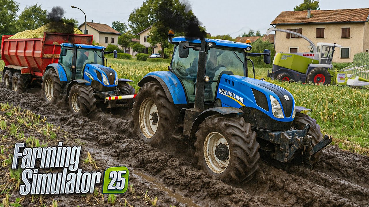 FS 25 Réalisme Maximum : Ensilage dans des Conditions Difficiles (Embourbé jusqu'au Capot)