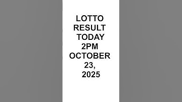 Lotto Result Today 2pm OCTOBER 23, 2025 #lottoresultstoday
