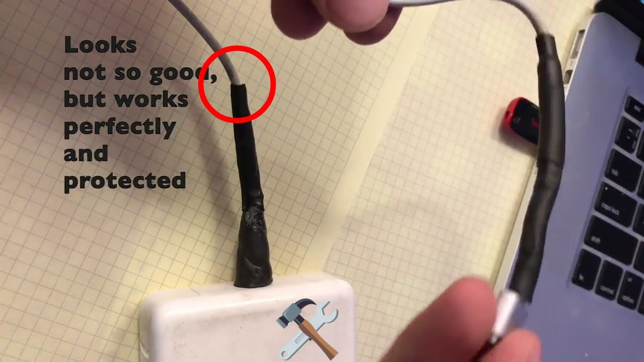 How to Repair Frayed Apple Macbook Cable Cord without damaging Power
