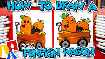 How To Draw A Funny Pumpkin Wagon