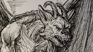 Inktober 2022 Gargoyle Timelapse