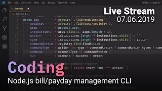Coding a Node.js bill/payday management CLI | 07/06/2019