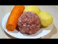 Беру 1 морковь, 2 картошки, немного фарша и вкусный УЖИН ГОТОВ!