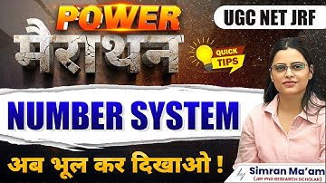 UGC NET Paper 1 ICT | Number System | Marathon | Apni University | By Simran Ma