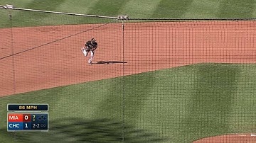 MIA@CHC: Hechavarria scoops grounder, fires to first