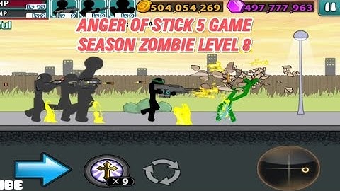 ANGER OF STICK 5 | SEASON ZOMBIE LEVEL 8 | INSANE FIGHT + FULL WALKTHROUGH | AOS5 ZOMBIE MODE 🔥 