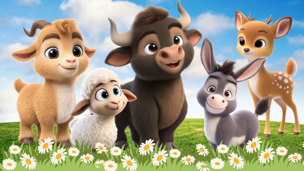 Cute Farm Animal Sounds: Buffalo, Donkey, Sheep, Goat, Sika Deer,...– Animal Video