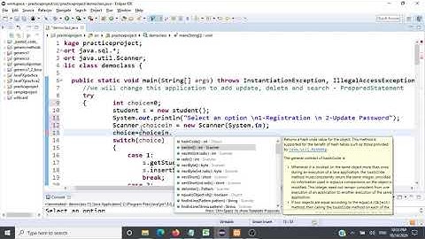 JDBC demo with an Application that performs INSERT , UPDATE, DELETE and SELECT on MYSQL Database
