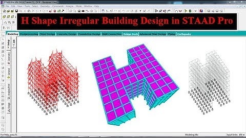 H Shape irregular Building Design by STAAD Pro Software