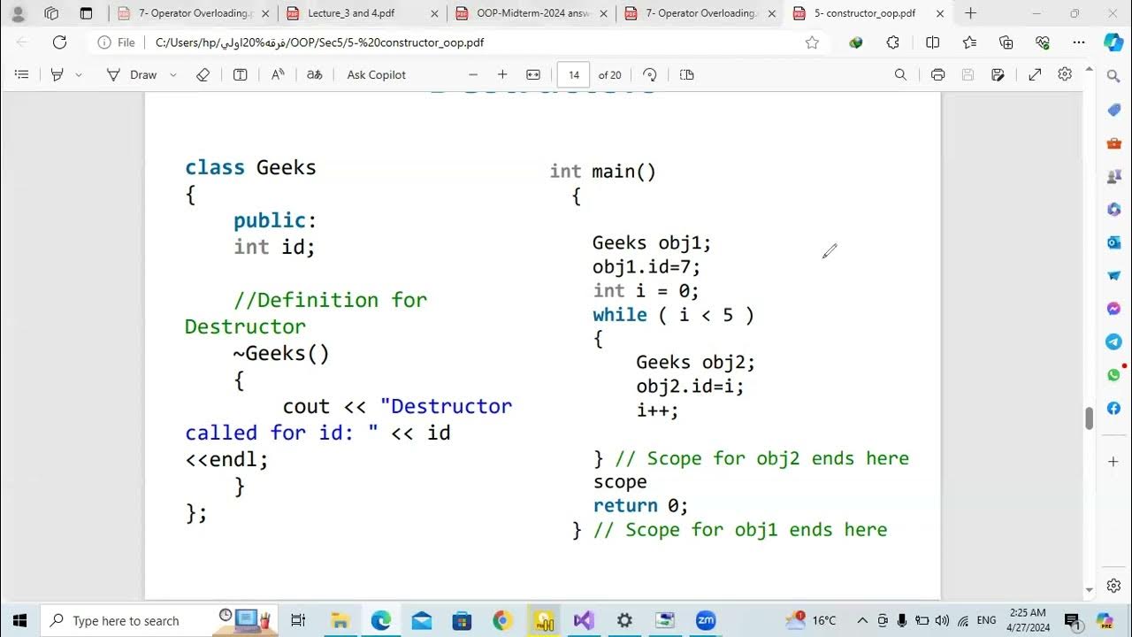 Constructor and Destructor in C++ - YouTube