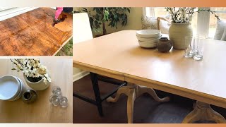 Old table makeover - pottery barn light wood 🤩 totally worth the effort!!  I love it!!
