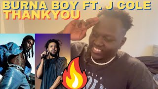 Burna Boy - Thanks (feat. J. Cole) REACTION