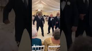 3 Old Grandpas Dancing In A Wedding Infront Of 3 Grandmas